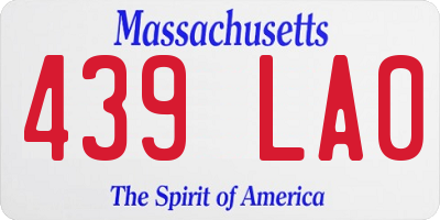 MA license plate 439LA0