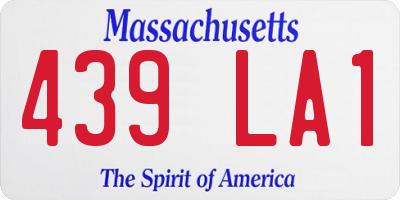 MA license plate 439LA1