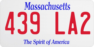 MA license plate 439LA2
