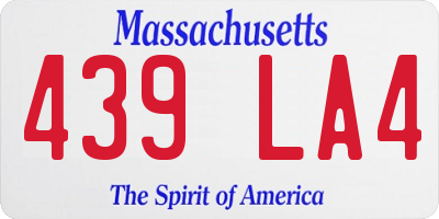 MA license plate 439LA4