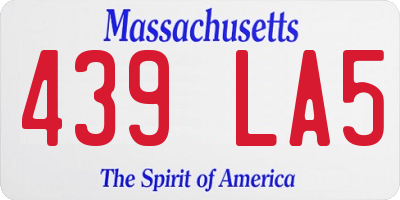 MA license plate 439LA5