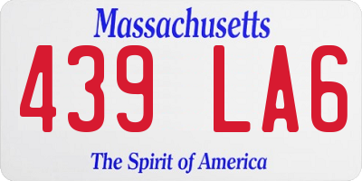 MA license plate 439LA6