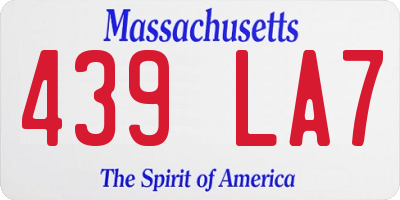 MA license plate 439LA7