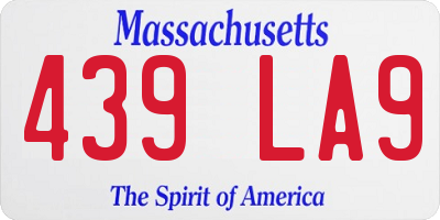 MA license plate 439LA9