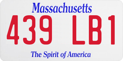 MA license plate 439LB1