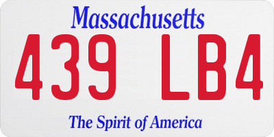 MA license plate 439LB4
