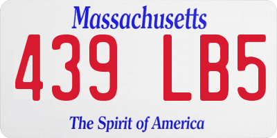 MA license plate 439LB5