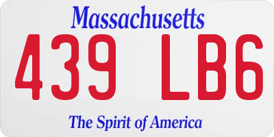 MA license plate 439LB6