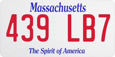 MA license plate 439LB7
