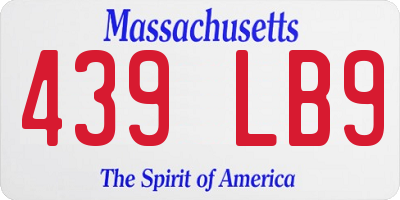MA license plate 439LB9