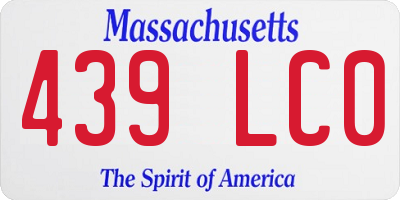 MA license plate 439LC0