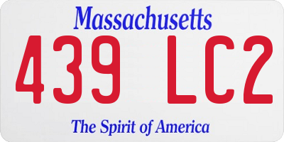 MA license plate 439LC2