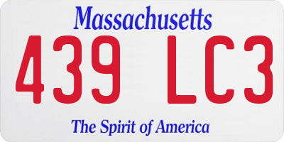 MA license plate 439LC3