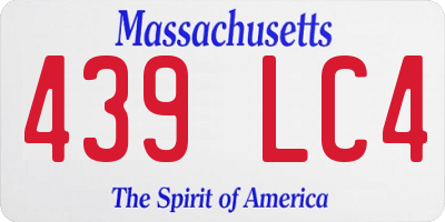 MA license plate 439LC4
