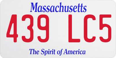 MA license plate 439LC5