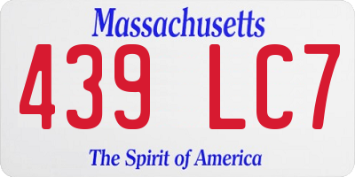 MA license plate 439LC7