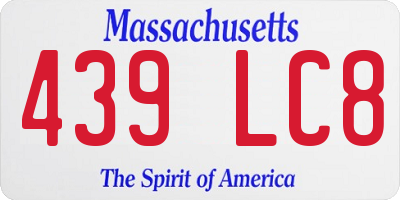 MA license plate 439LC8