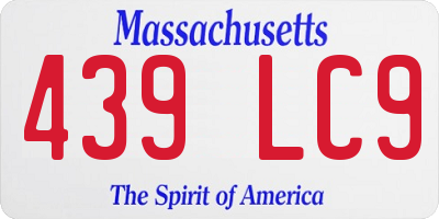 MA license plate 439LC9