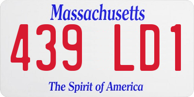 MA license plate 439LD1