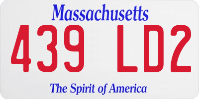 MA license plate 439LD2