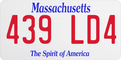 MA license plate 439LD4