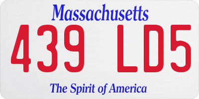 MA license plate 439LD5