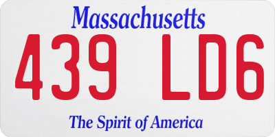 MA license plate 439LD6