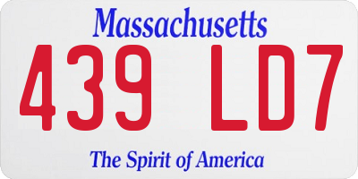 MA license plate 439LD7