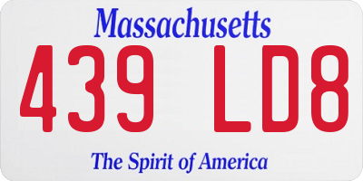 MA license plate 439LD8