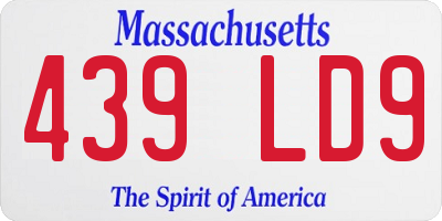 MA license plate 439LD9