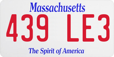 MA license plate 439LE3