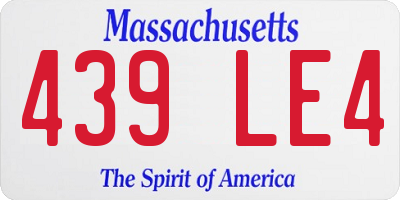 MA license plate 439LE4