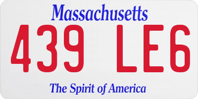MA license plate 439LE6