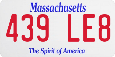 MA license plate 439LE8
