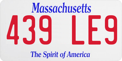 MA license plate 439LE9