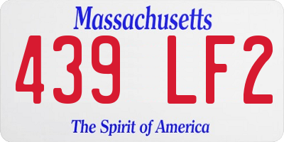MA license plate 439LF2
