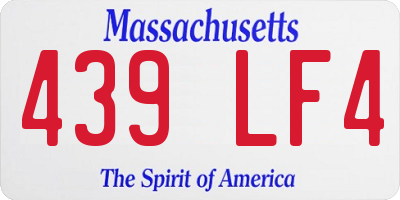 MA license plate 439LF4
