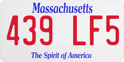 MA license plate 439LF5