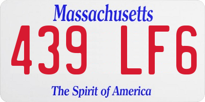 MA license plate 439LF6