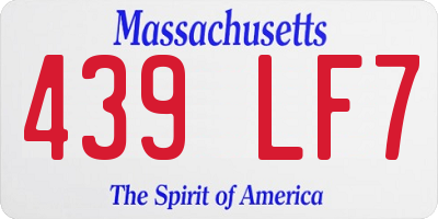 MA license plate 439LF7