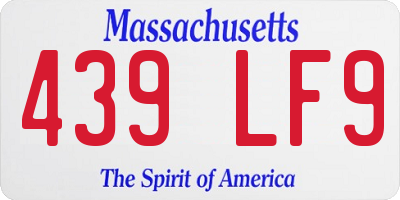 MA license plate 439LF9