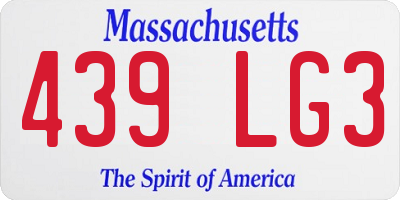 MA license plate 439LG3