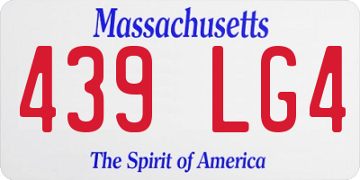 MA license plate 439LG4