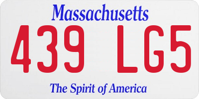 MA license plate 439LG5