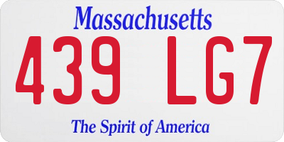 MA license plate 439LG7