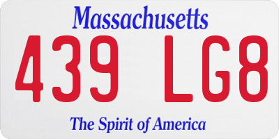 MA license plate 439LG8