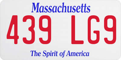 MA license plate 439LG9