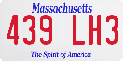 MA license plate 439LH3