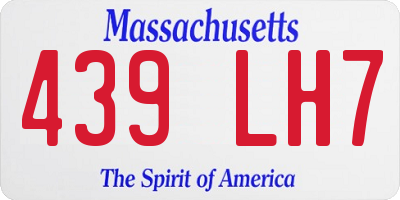 MA license plate 439LH7