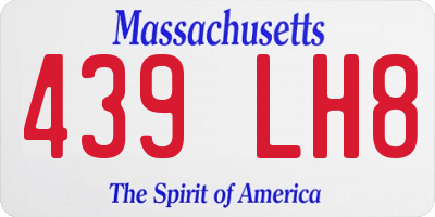 MA license plate 439LH8